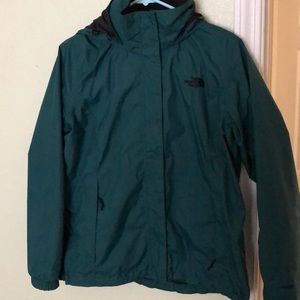 Dark green North face wind breaker